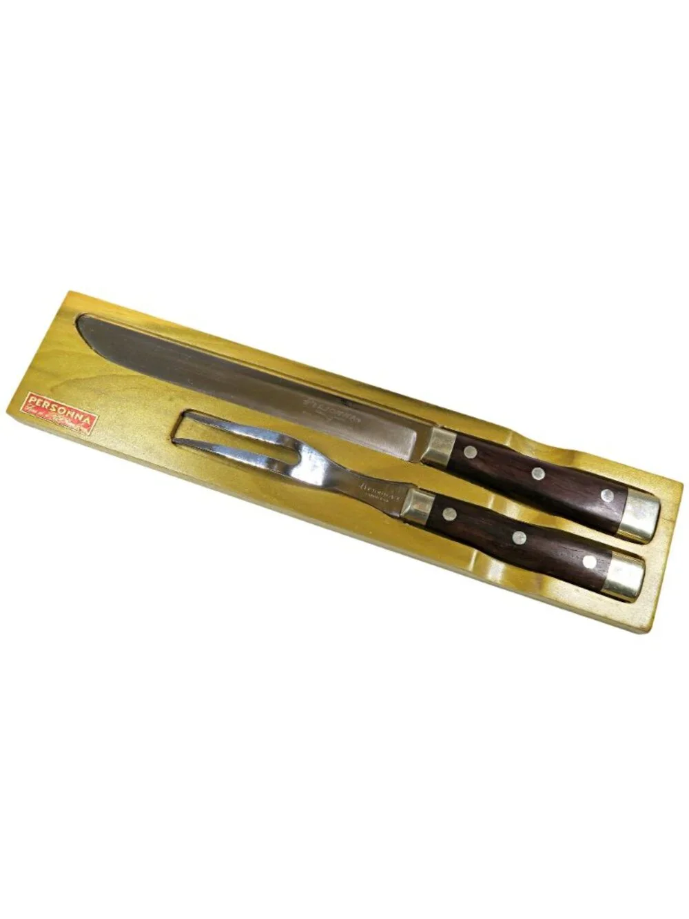 Personna TA‑264 Carving Knife & Fork Set, 1945 Gift, Complete with Box & Insert